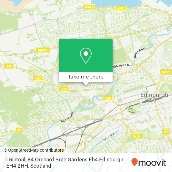 I Rintoul, 84 Orchard Brae Gardens Eh4 Edinburgh EH4 2HH map