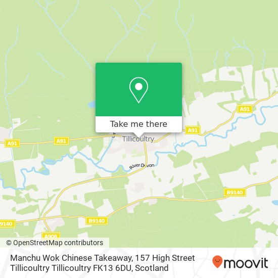 Manchu Wok Chinese Takeaway, 157 High Street Tillicoultry Tillicoultry FK13 6DU map
