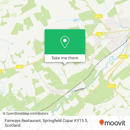 Fairways Restaurant, Springfield Cupar KY15 5 map