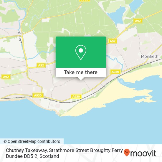 Chutney Takeaway, Strathmore Street Broughty Ferry Dundee DD5 2 map