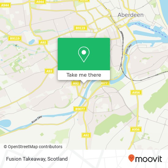 Fusion Takeaway, 573 Holburn Street Aberdeen Aberdeen AB10 7GH map