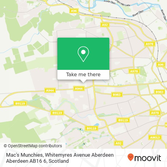 Mac's Munchies, Whitemyres Avenue Aberdeen Aberdeen AB16 6 map