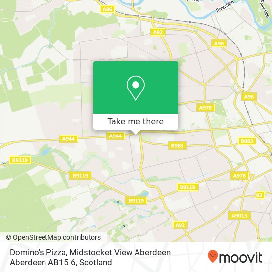 Domino's Pizza, Midstocket View Aberdeen Aberdeen AB15 6 map