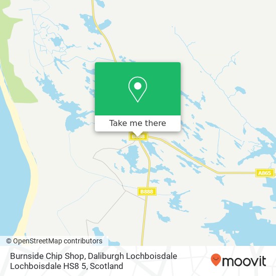 Burnside Chip Shop, Daliburgh Lochboisdale Lochboisdale HS8 5 map