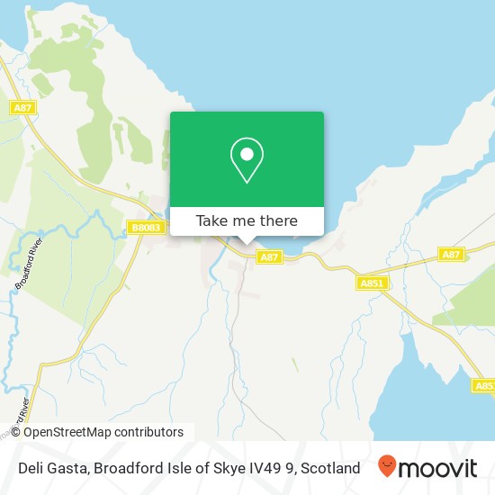 Deli Gasta, Broadford Isle of Skye IV49 9 map