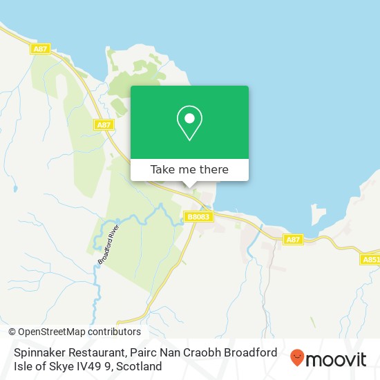 Spinnaker Restaurant, Pairc Nan Craobh Broadford Isle of Skye IV49 9 map