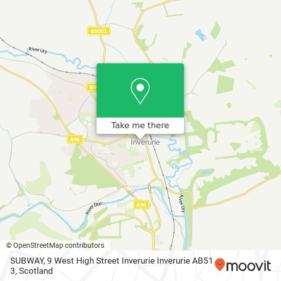 SUBWAY, 9 West High Street Inverurie Inverurie AB51 3 map
