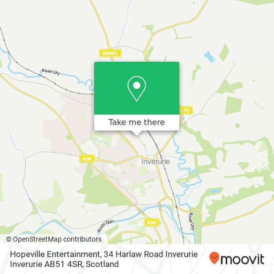 Hopeville Entertainment, 34 Harlaw Road Inverurie Inverurie AB51 4SR map