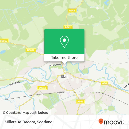 Millers At Decora, Bishopmill Elgin map