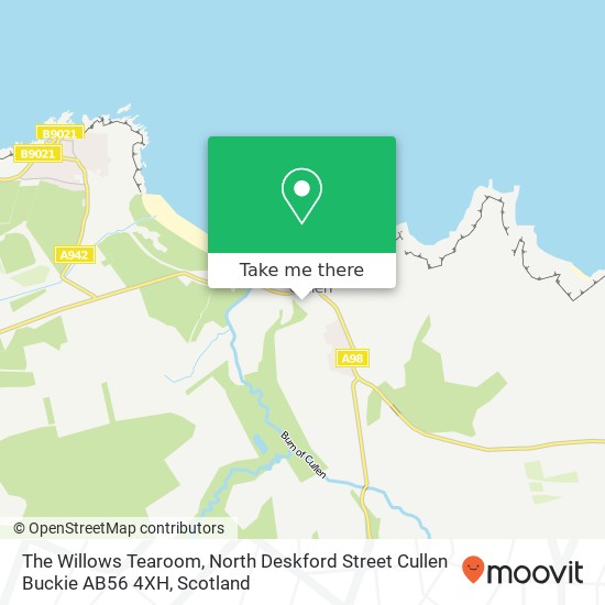 The Willows Tearoom, North Deskford Street Cullen Buckie AB56 4XH map