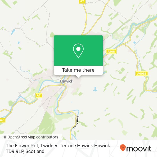 The Flower Pot, Twirlees Terrace Hawick Hawick TD9 9LP map