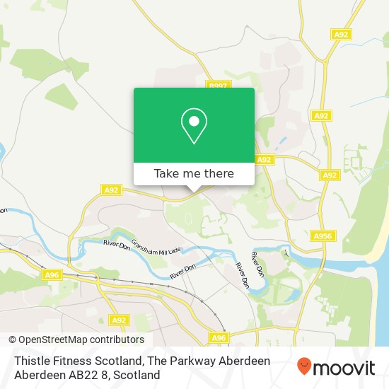 Thistle Fitness Scotland, The Parkway Aberdeen Aberdeen AB22 8 map