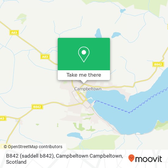 B842 (saddell b842), Campbeltown Campbeltown map