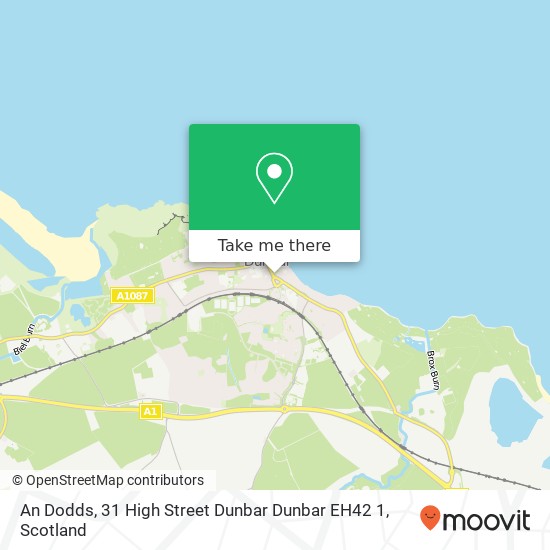 An Dodds, 31 High Street Dunbar Dunbar EH42 1 map