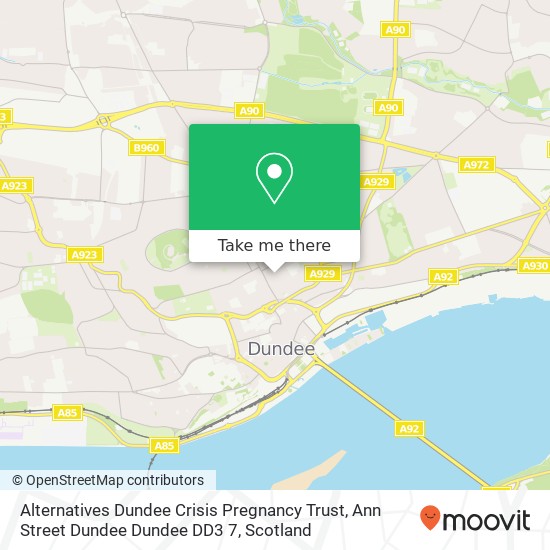 Alternatives Dundee Crisis Pregnancy Trust, Ann Street Dundee Dundee DD3 7 map