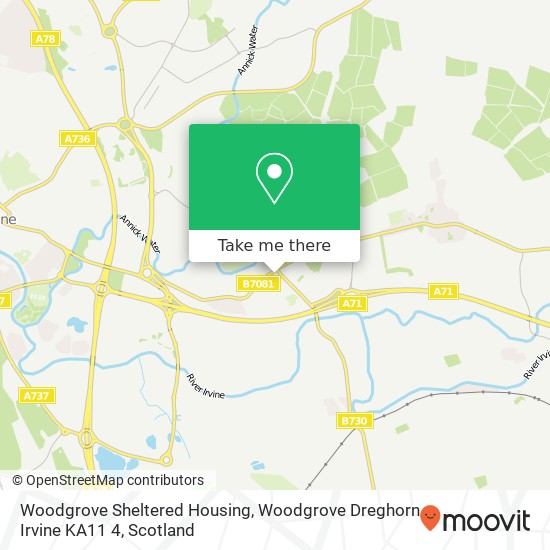 Woodgrove Sheltered Housing, Woodgrove Dreghorn Irvine KA11 4 map