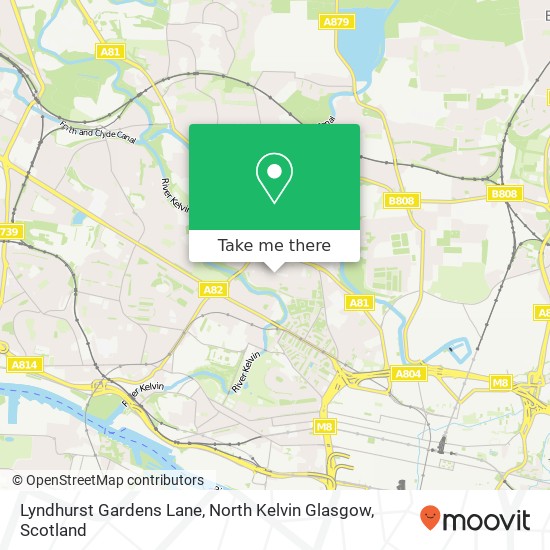 Lyndhurst Gardens Lane, North Kelvin Glasgow map