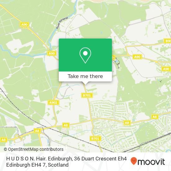 H U D S O N. Hair. Edinburgh, 36 Duart Crescent Eh4 Edinburgh EH4 7 map