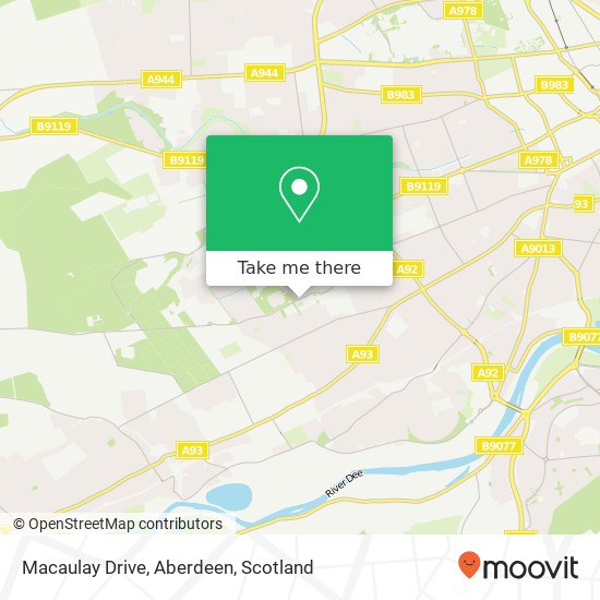 Macaulay Drive, Aberdeen map