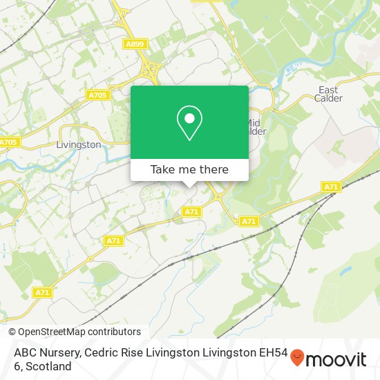 ABC Nursery, Cedric Rise Livingston Livingston EH54 6 map