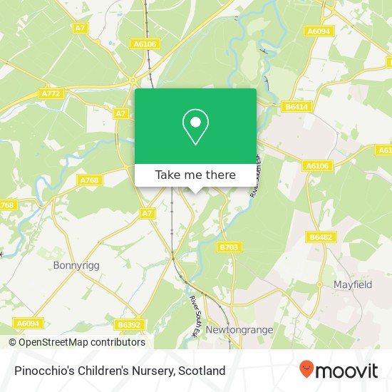 Pinocchio's Children's Nursery, Dalkeith map