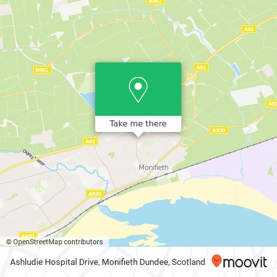 Ashludie Hospital Drive, Monifieth Dundee map