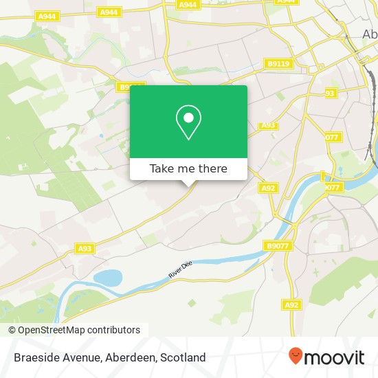 Braeside Avenue, Aberdeen map