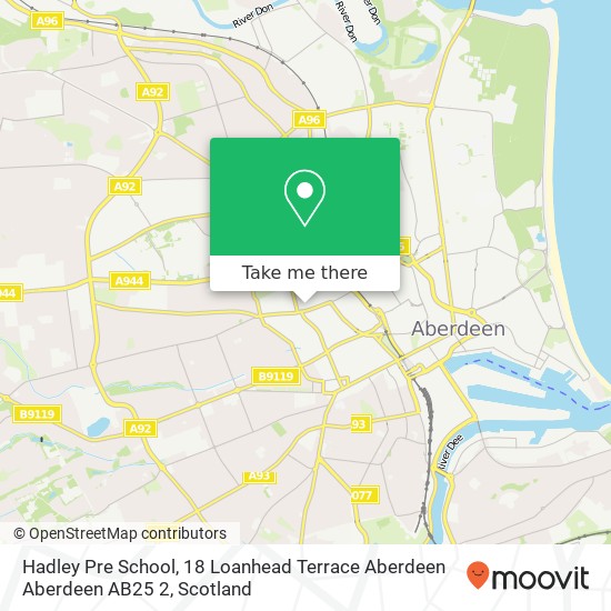 Hadley Pre School, 18 Loanhead Terrace Aberdeen Aberdeen AB25 2 map