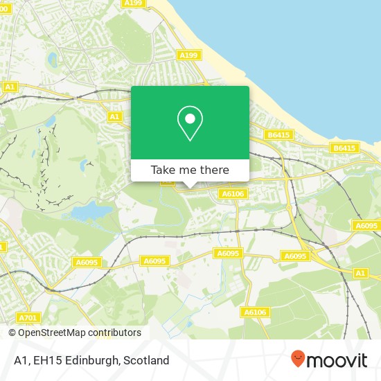 A1, EH15 Edinburgh map