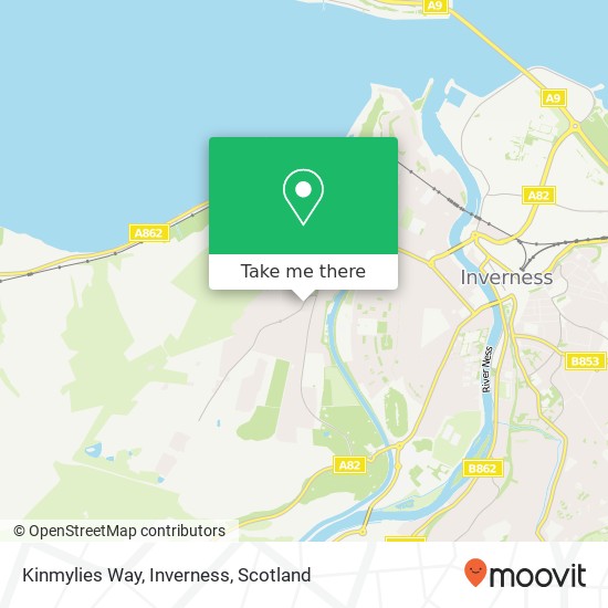 Kinmylies Way, Inverness map
