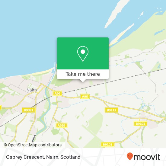 Osprey Crescent, Nairn map