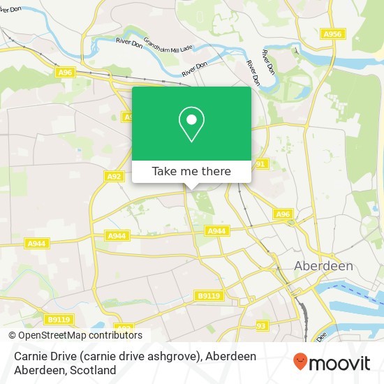 Carnie Drive (carnie drive ashgrove), Aberdeen Aberdeen map