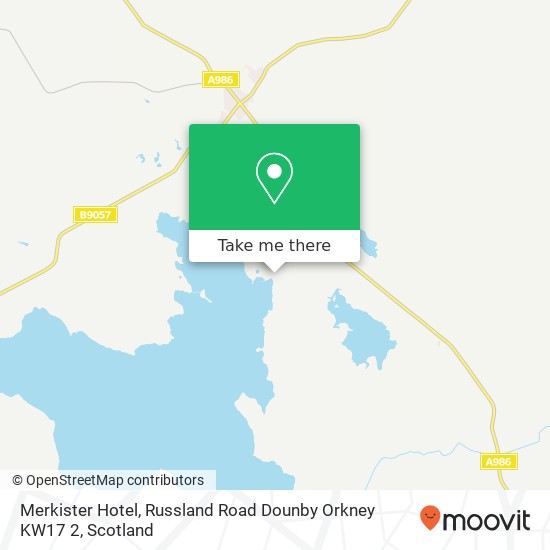 Merkister Hotel, Russland Road Dounby Orkney KW17 2 map