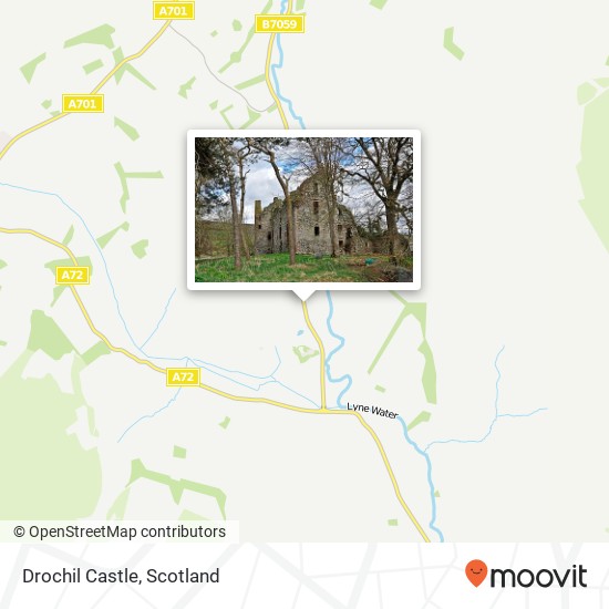 Drochil Castle map
