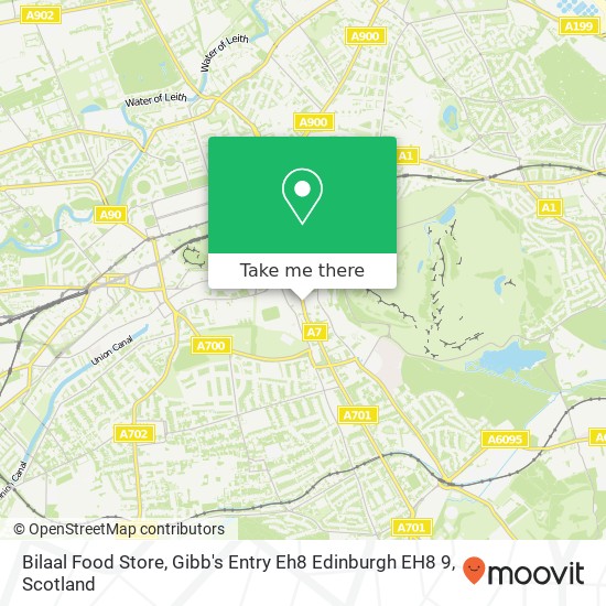 Bilaal Food Store, Gibb's Entry Eh8 Edinburgh EH8 9 map