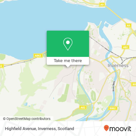 Highfield Avenue, Inverness map