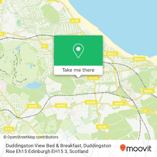 Duddingston View Bed & Breakfast, Duddingston Rise Eh15 Edinburgh EH15 3 map