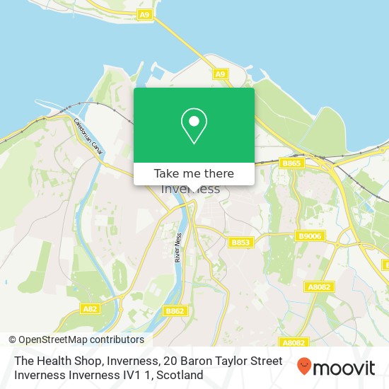 The Health Shop, Inverness, 20 Baron Taylor Street Inverness Inverness IV1 1 map