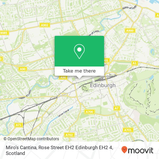 Miro's Cantina, Rose Street EH2 Edinburgh EH2 4 map