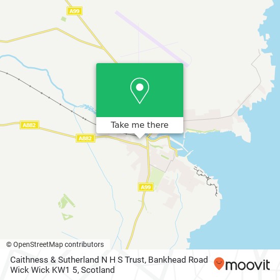 Caithness & Sutherland N H S Trust, Bankhead Road Wick Wick KW1 5 map
