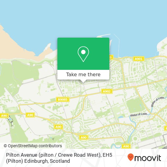 Pilton Avenue (pilton / Crewe Road West), EH5 (Pilton) Edinburgh map