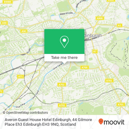 Averon Guest House Hotel Edinburgh, 44 Gilmore Place Eh3 Edinburgh EH3 9NQ map