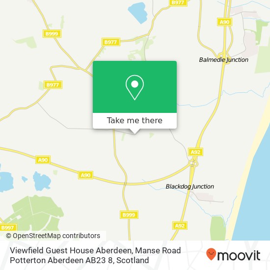 Viewfield Guest House Aberdeen, Manse Road Potterton Aberdeen AB23 8 map