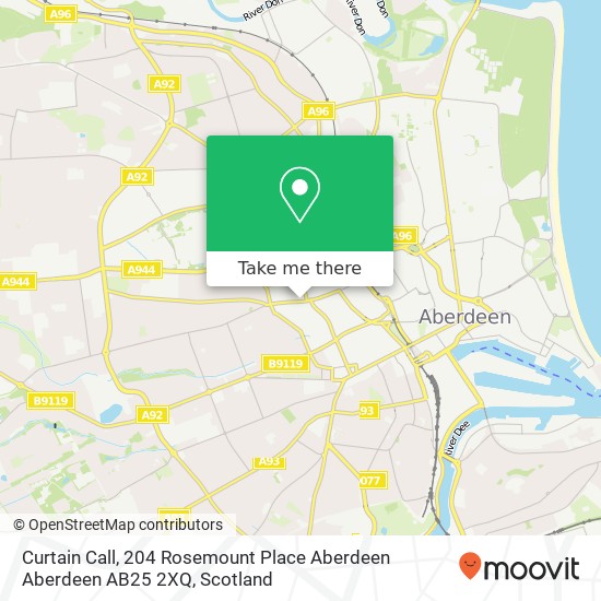 Curtain Call, 204 Rosemount Place Aberdeen Aberdeen AB25 2XQ map