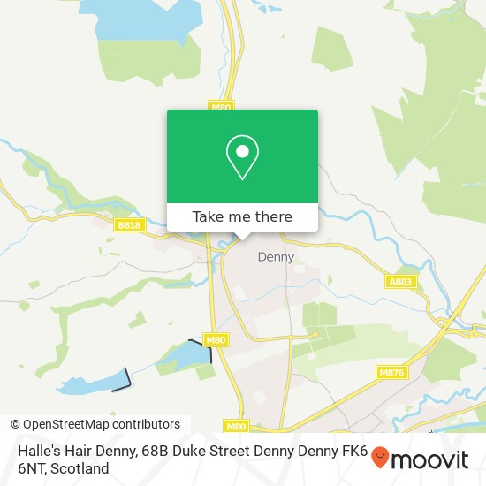 Halle's Hair Denny, 68B Duke Street Denny Denny FK6 6NT map