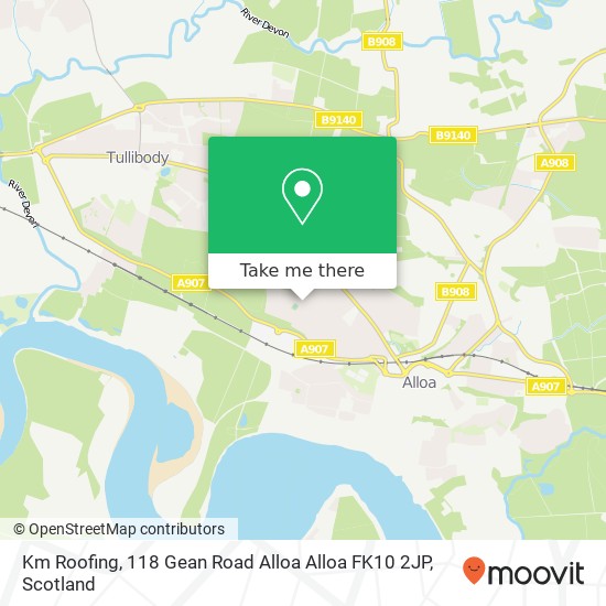 Km Roofing, 118 Gean Road Alloa Alloa FK10 2JP map