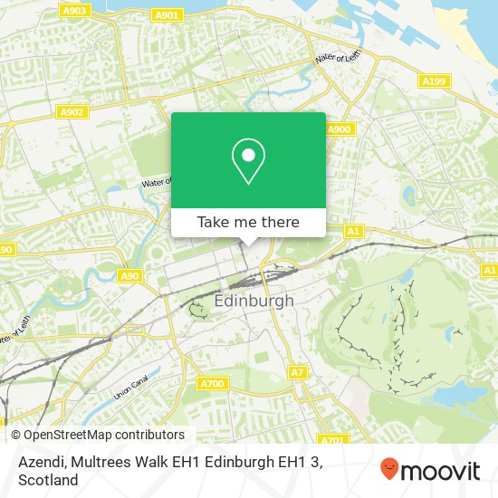 Azendi, Multrees Walk EH1 Edinburgh EH1 3 map