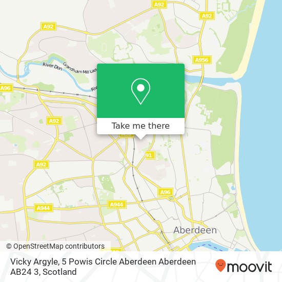 Vicky Argyle, 5 Powis Circle Aberdeen Aberdeen AB24 3 map