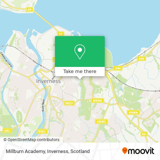 Millburn Academy, Inverness map