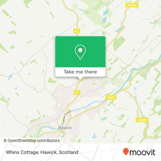Whins Cottage, Hawick map